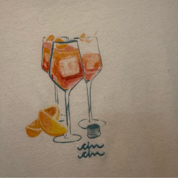 Abercrombie & Fitch Skimming Tee Aperol Spritz Graphic T-Shirt Cin Cin White M - Picture 6 of 6